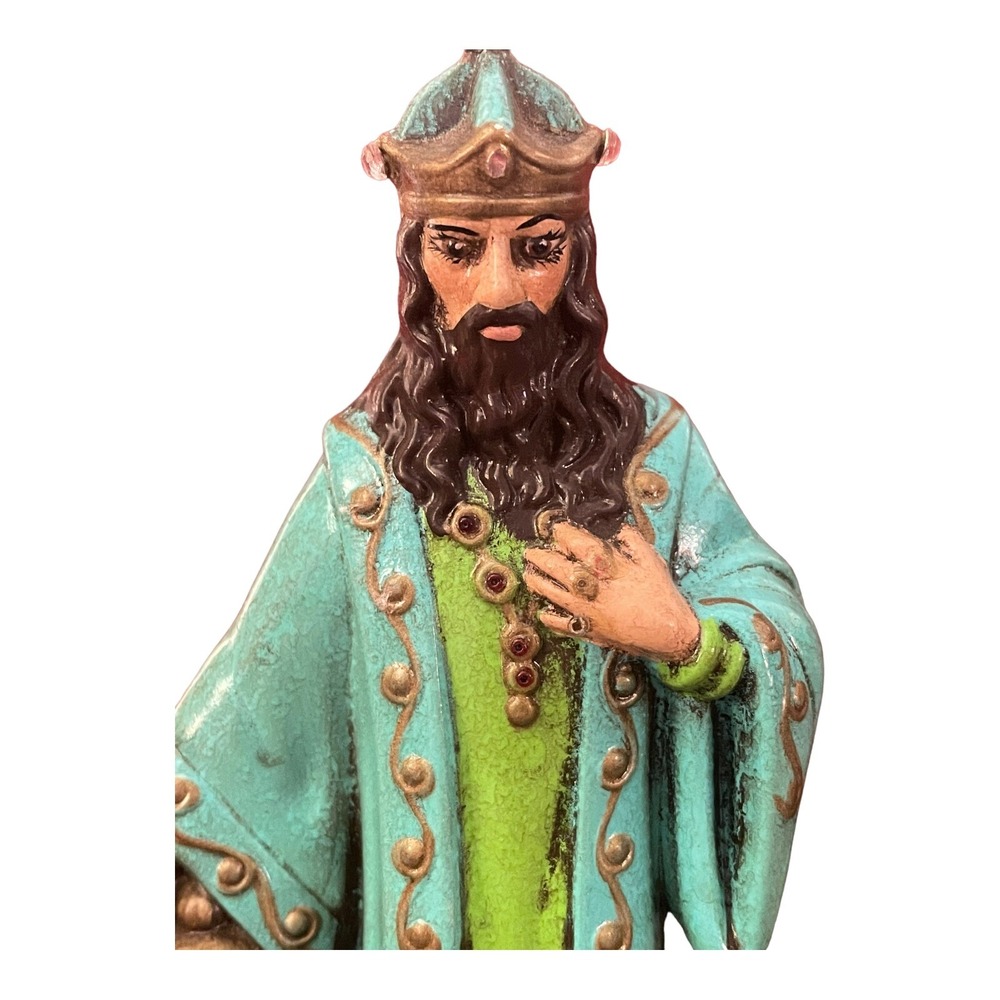 Holland Mold Nativity figure Kneeling WISE MAN Jeweled Hobbyist Replacement VTG - Picture 7 of 12
